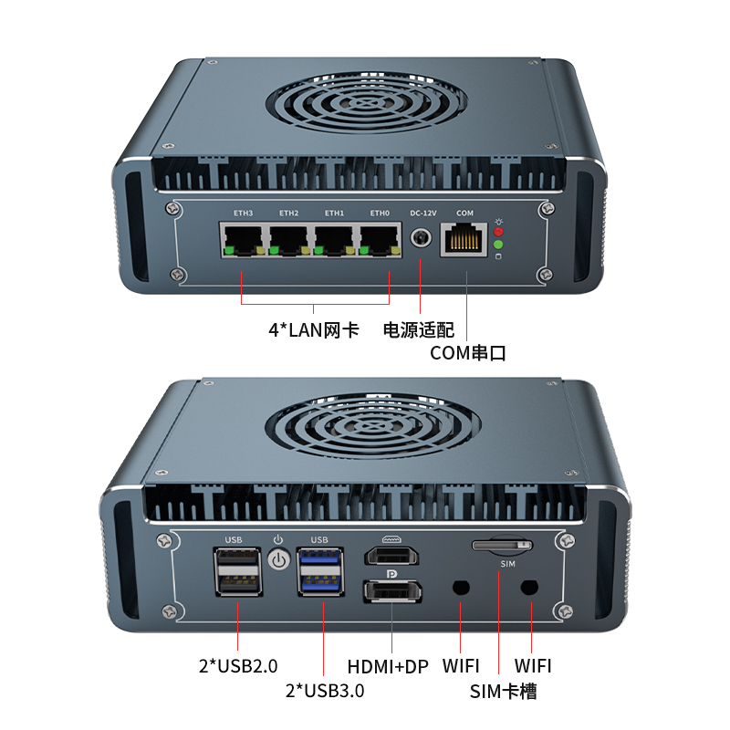 Pfsense Firewall Router 2.5G 4 I226 - Mini PC Router 2.5G Fan 13620H