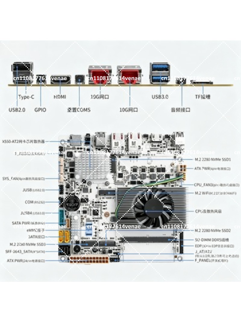 Placa-Mãe NAS de 8 Baias com C - Nas Motherboard 8 Sata Mini Itx avaliação e preço