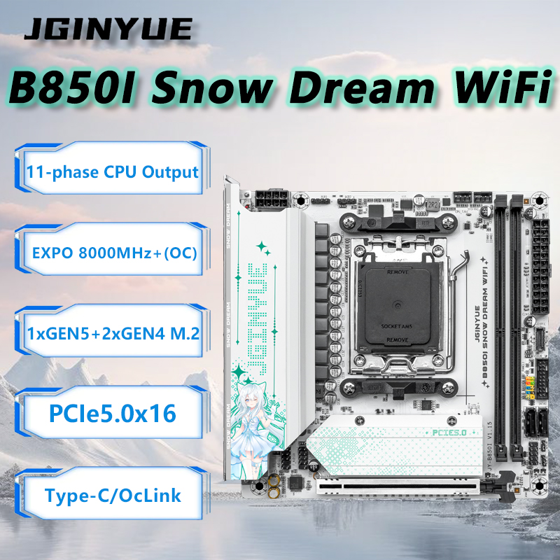 Placa-Mãe WiFi JGINYUE B850i S - Nas Motherboard 8 Sata Mini Itx avaliação e preço