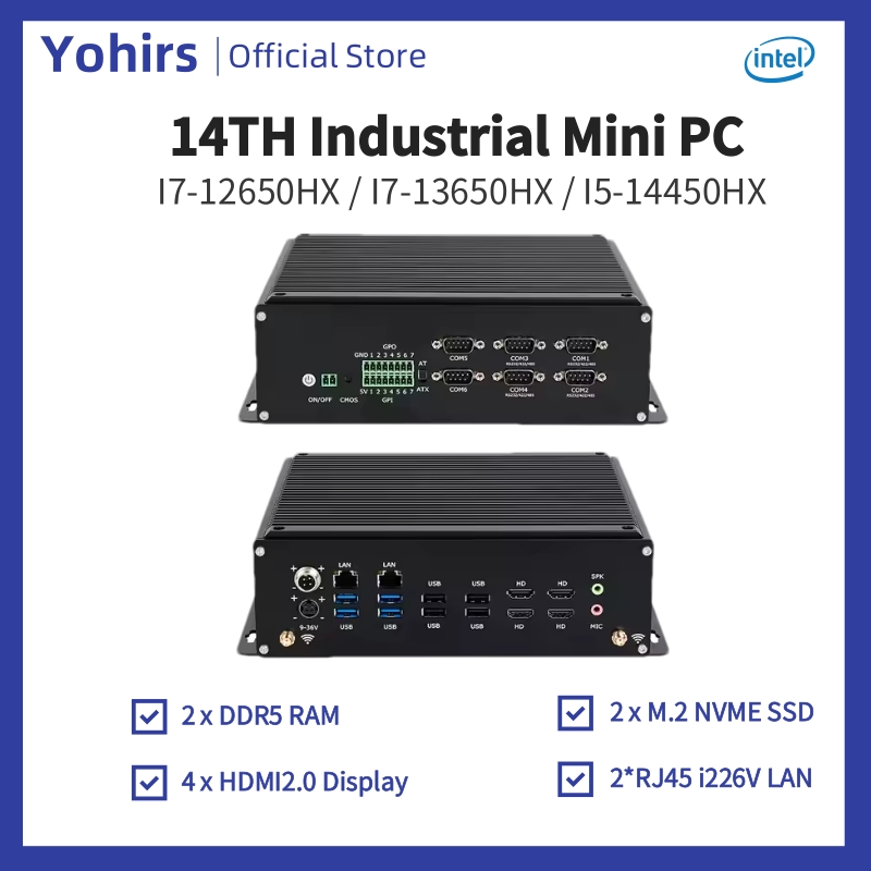 14th Mini Pc Industrial i5-144 - Fanless Industrial Pc Rs485 Core I7 avaliação e preço